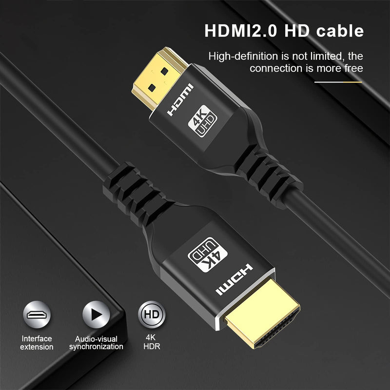  [AUSTRALIA] - HDMI Cable 3 Foot, DteeDck 3FT HDMI Cable 4K@60H High Speed Adapter Cord Short for Monitor for Monitor Computer Projector Black 1 Matte Black