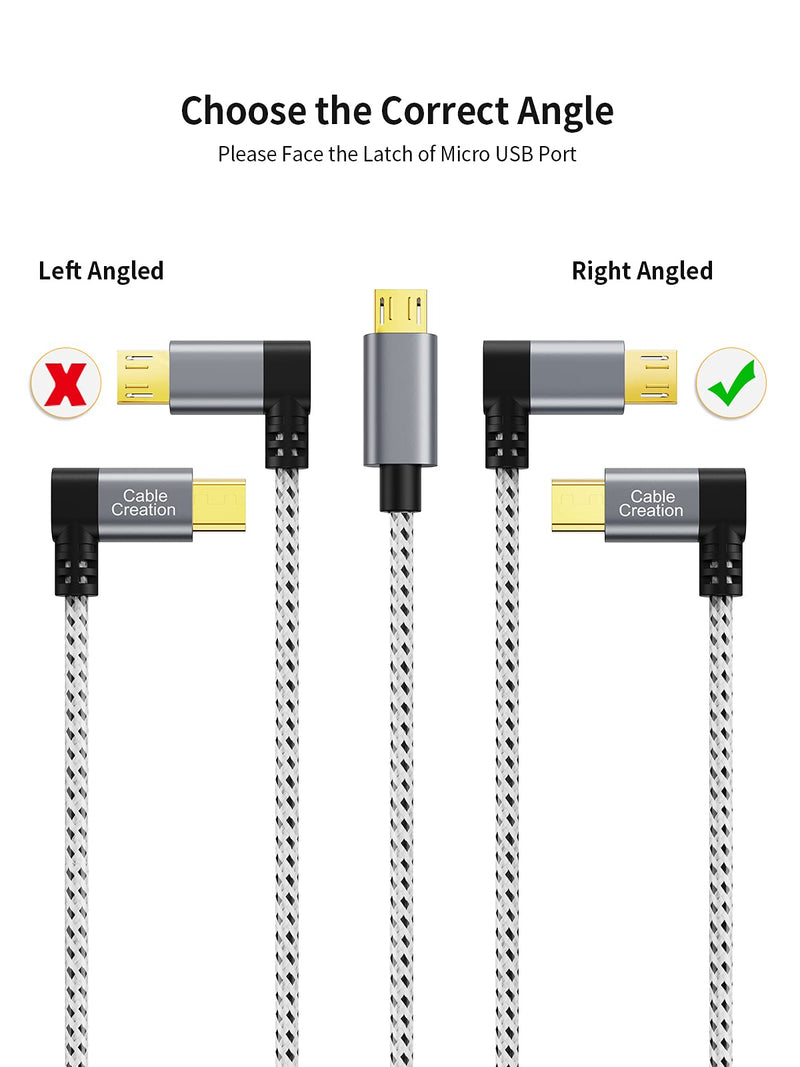  [AUSTRALIA] - Short Angle Micro USB Cable, CableCreation Right Angle USB A to Micro USB Charging Data Cord, Compatible with PS4, Roku TV Stick, Chromecast, Power Bank, 15CM, Space Gray, Aluminium Case 0.5ft