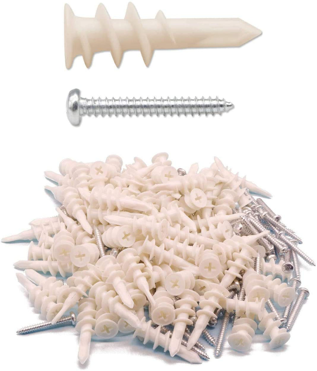  [AUSTRALIA] - IMScrews 200pcs Plastic Self Drilling Drywall Anchors with Screws Assortment Kit, 13x42mm 200