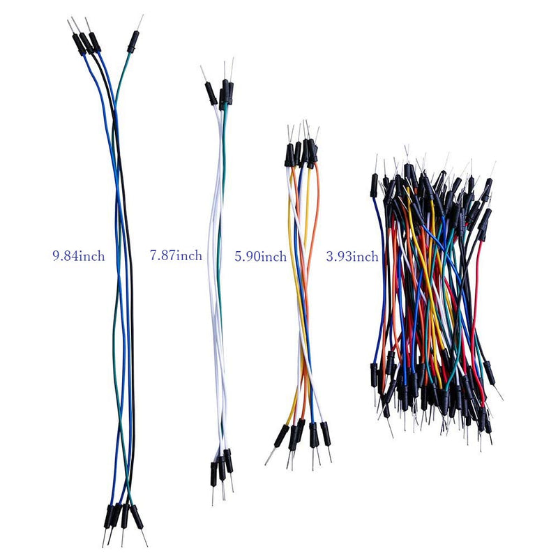  [AUSTRALIA] - Treedix 195pcs Multicolored Breadboard Jumper Wires Solderless Flexible 10cm 15cm 20cm 25cm Wire Length Optional Compatible with Arduino (Male to Male)