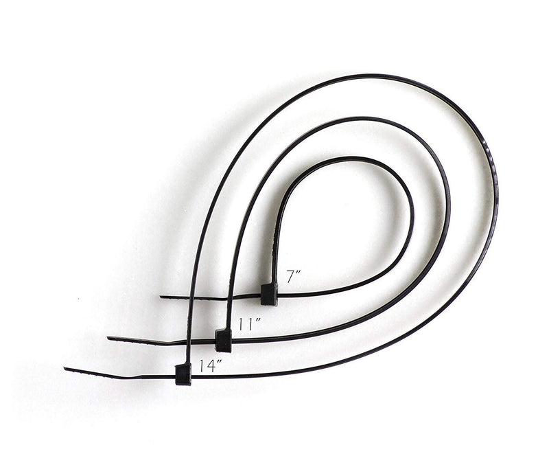  [AUSTRALIA] - 7 inch Black Nylon Zip Ties - Strong Zip Tie, Wire Ties - Indoor and Outdoor Rated -Screw Mounting Hole, Zip Ties (Wire Ties, Cable Ties), 100 Pack - Black - 7" 7 Inch