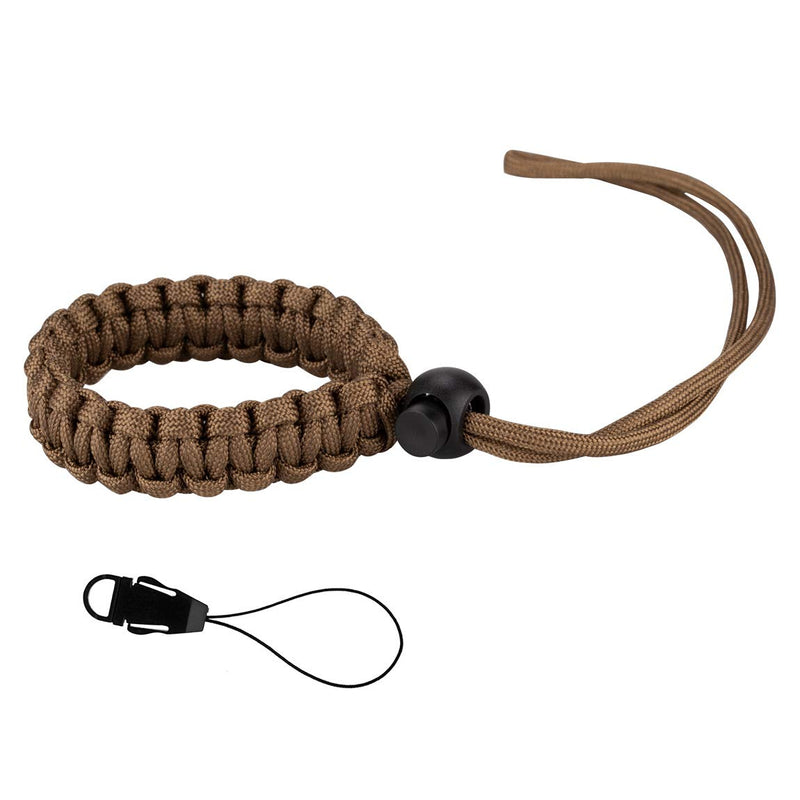  [AUSTRALIA] - Allzedream Camera Wrist Strap Paracord Bracelet Adjustable for DSLR Binocular Cell Phone (Brown) Brown