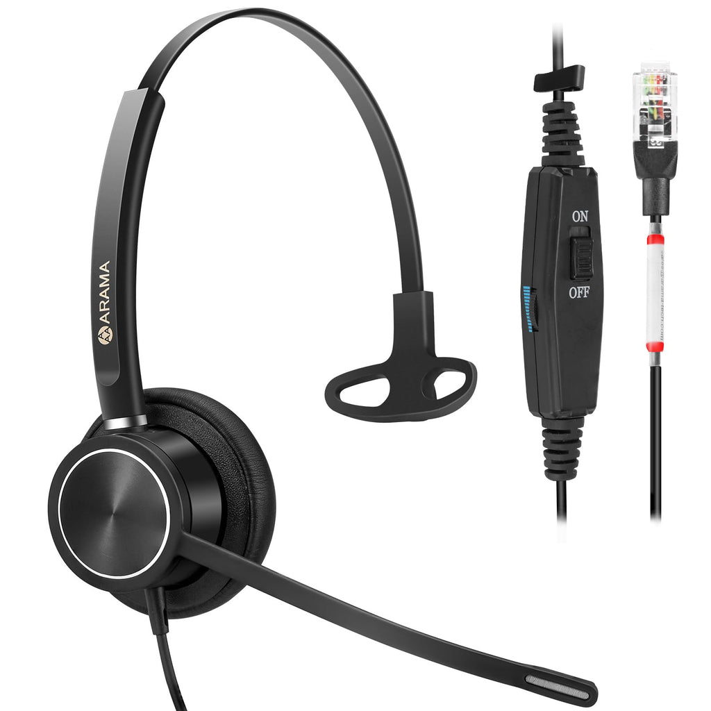  [AUSTRALIA] - Arama Cisco Phone Headset with Noise Canceling Mic & in-line Controls Corded Telephone Headset Compatible with Cisco IP Phones: 6941 7841 7861 7941 7942 7945 7961 7962 7965 8811 8841 8845(A810C)