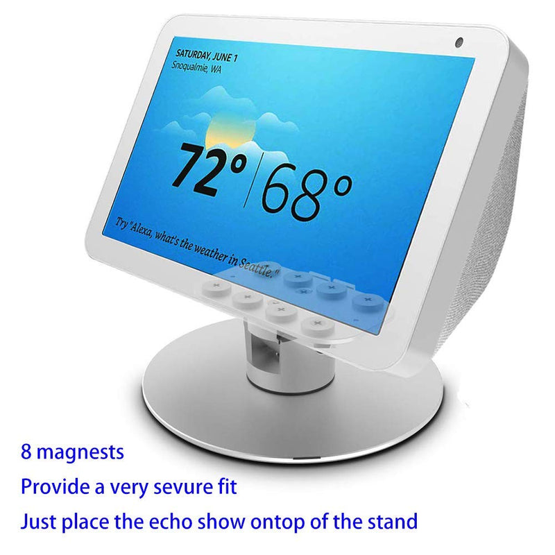  [AUSTRALIA] - ATOPHK Adjustable Stand only for Echo Show 8 / Echo Show 8 (2nd Gen), Echo Show 8 (2nd Gen / 1st Gen) Tilt + Swivel Stand （Silver）