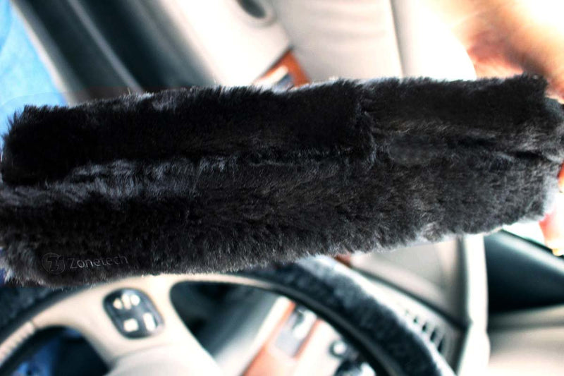  [AUSTRALIA] - Zone Tech Car Seat Belt Comfortable Soft Shoulder Pad - 4-Pack Classic Black Premium Quality Seat Belt Comfortable Soft Shoulder Pad