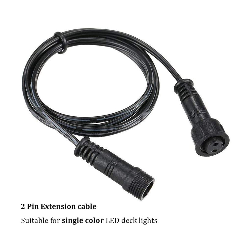 Extension Cord,2Pin 1M/3.2ft Extension Cable Wire with Male and Female Connectors at Both Ends for Single Color LED Deck Light (1Pack) 2pin 3.2ft, 1Pack - LeoForward Australia