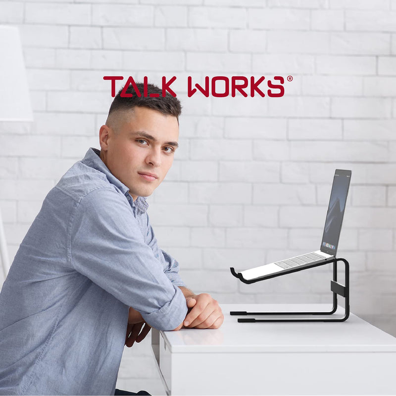  [AUSTRALIA] - TALK WORKS Laptop Stand - Desktop Laptop Holder and Monitor Riser for Comfortable Viewing Angle - Durable and Ergonomic Design with Protective Silicon Grip Padding - Universal Compatibility