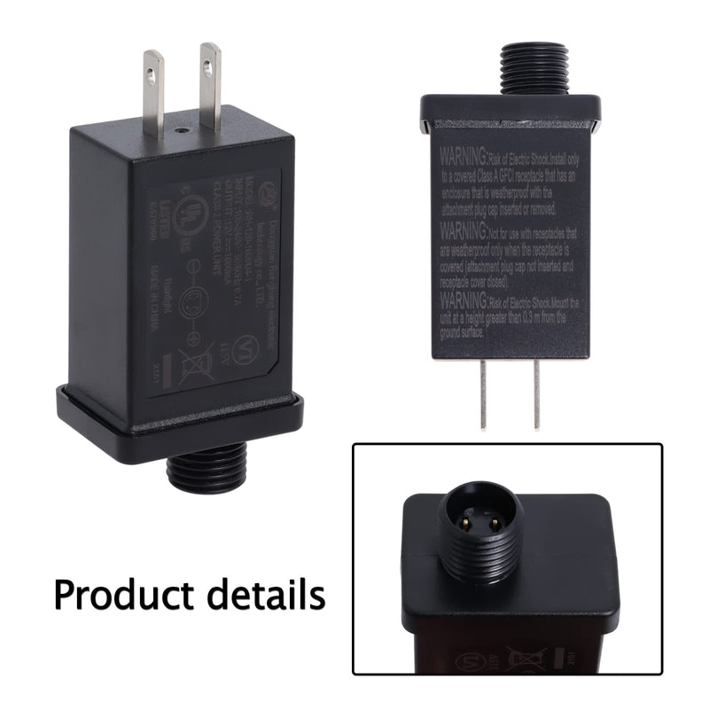  [AUSTRALIA] - 12V 1A Class 2 Power Supply, 12V 1A Low Voltage LED Power Supply Transformer Plug Adapter for LED Lighting, Outdoor Christmas Light, String Light, Inflatable Decorations