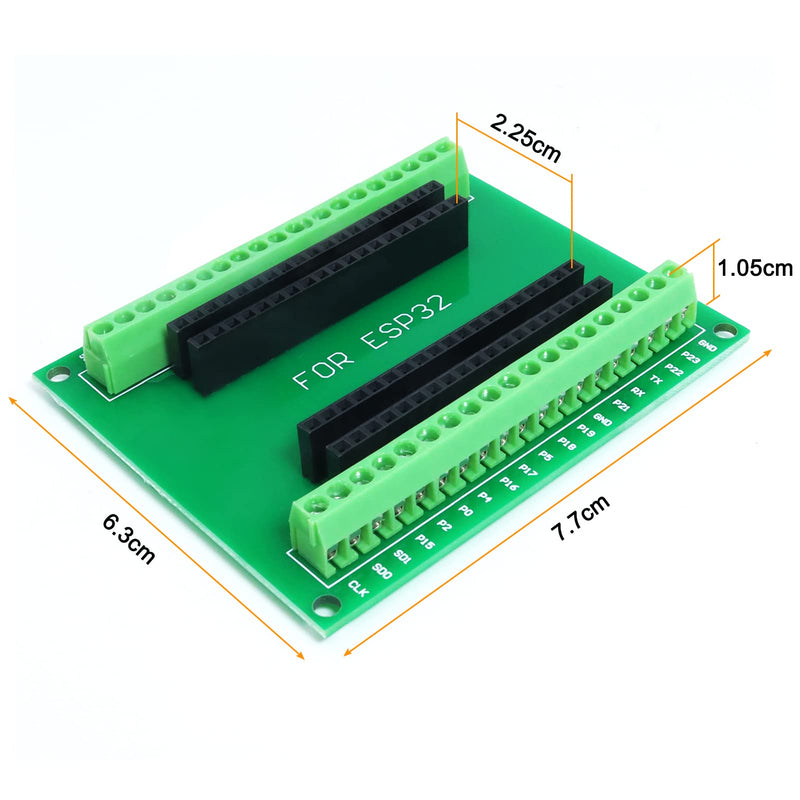  [AUSTRALIA] - KeeYees 2pcs ESP32 Breakout Board GPIO 1 into 2 for 38PIN Narrow Version ESP32 ESP-WROOM-32 Microcontroller Development Board