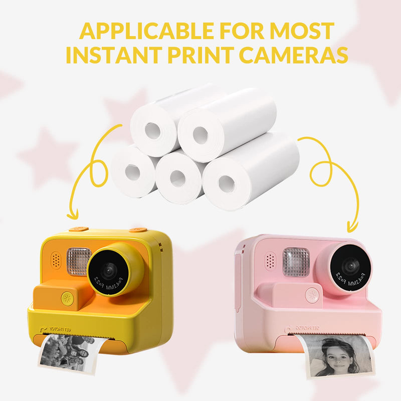  [AUSTRALIA] - 5 Rolls Kids Instant Camera Refill Print Paper-Photo Print Thermal Paper Compatible With Most Kids Camera Instant Print,2.2 x1 Inch,White 5 Rolls