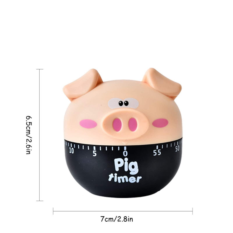  [AUSTRALIA] - Kitchen Timer Cute Piggy Shape 60 Minutes Mechanical Manual Timer Accessories for Kids,Home Cooking Timing (Khaki) Khaki