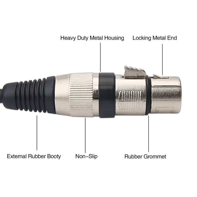  [AUSTRALIA] - TISINO XLR Female to 1/4 Inch (6.35mm) TRS Jack Lead Balanced Signal Interconnect Cable XLR to Quarter inch Patch Cable - 15 Feet