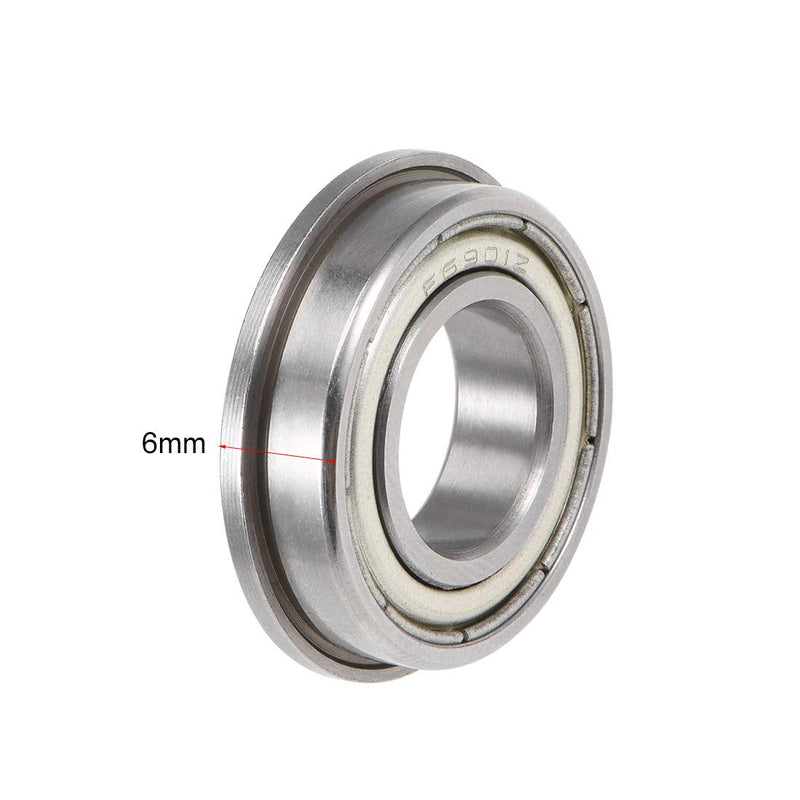  [AUSTRALIA] - uxcell F6901ZZ Flanged Ball Bearing 12x24x6mm Shielded Chrome Steel Bearings 6pcs