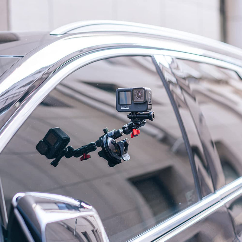  [AUSTRALIA] - SUREWO Suction Cup Car Mount for GoPro,Suction Cup Camera Car Mount with Metal Bracket Compatible with GoPro Hero 11,10,9,8,7,6,5,DJI Osmo Action 3 and Most Action Cameras Metal Suction Cup