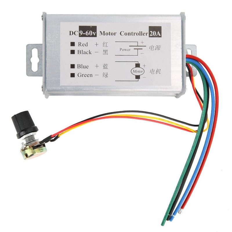  [AUSTRALIA] - DC Motor Speed Controller, Brushed Motor Driver Controller Module 20A DC 9V 12V 24V 36V 48V 60V Motor without reverse rotation