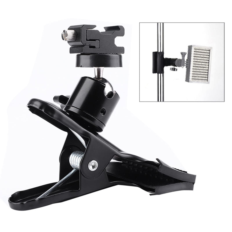  [AUSTRALIA] - Oumij Cell Phone Holder Clip Metal Photo Studio Backdrop Clamp Ball Head Cold Shoe Bracket with 1/4 Thread