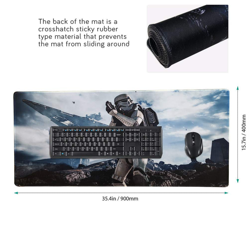 Beymemat XXL Large Gaming Mouse Pad (35.4x15.7 in), Non-Slip Rubber Base Mousepad with Stitched Edges for Work & Game (90x40 Star wars013) 90x40 star wars013 - LeoForward Australia