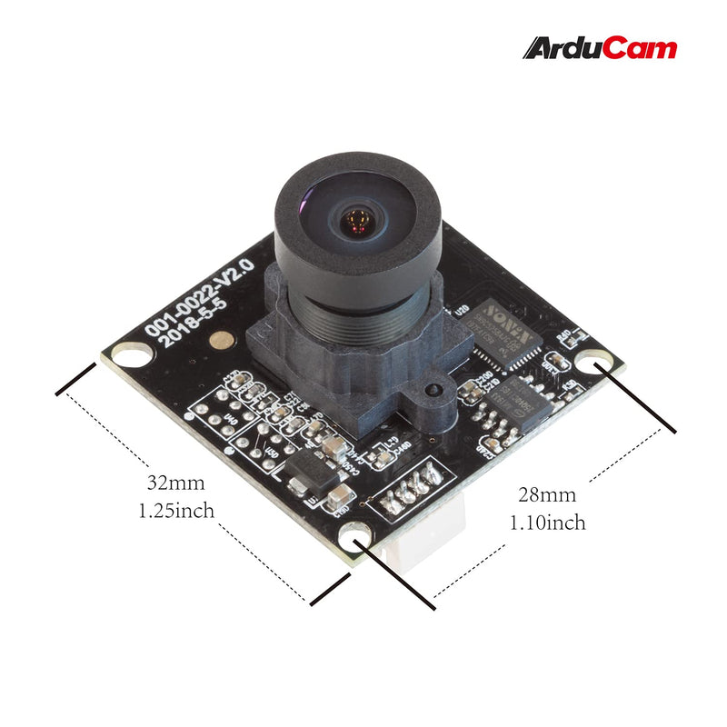  [AUSTRALIA] - Arducam 5MP Wide Angle USB Camera for Computer, 1/4" CMOS OV5648 Mini UVC USB2.0 Video Webcam Without Microphone, with 3.3ft/1m Cable