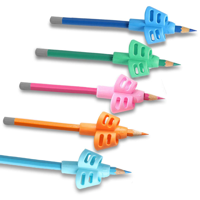  [AUSTRALIA] - Mlife Pencil Grips - 5PCS Children Pencil Holder Writing Aid Grip Trainer, Ergonomic Training Pen Grip Posture Correction Tool for Kids (Set of 5PCS) 2F-5pack