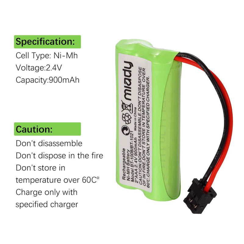  [AUSTRALIA] - Miady 2.4V 2 AAA 900mAh Ni-MH Cordless Home Phone Battery for Uniden BT1008 BT-1008 BT1016 BT-1016 BT1021 BT-1021 WITH43-269 WX12077 Sanyo CAS-D6325 CASD6325 Lenmar CBBT1008 CB-BT1008 (Pack of 3)
