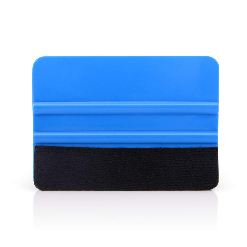  [AUSTRALIA] - Ehdis [10PCS Felt Edge Squeegee 4 inch for Car Vinyl Scraper Decal Applicator Tool with Black Fabric Felt Edge - Blue PP Scraper 10 PCS
