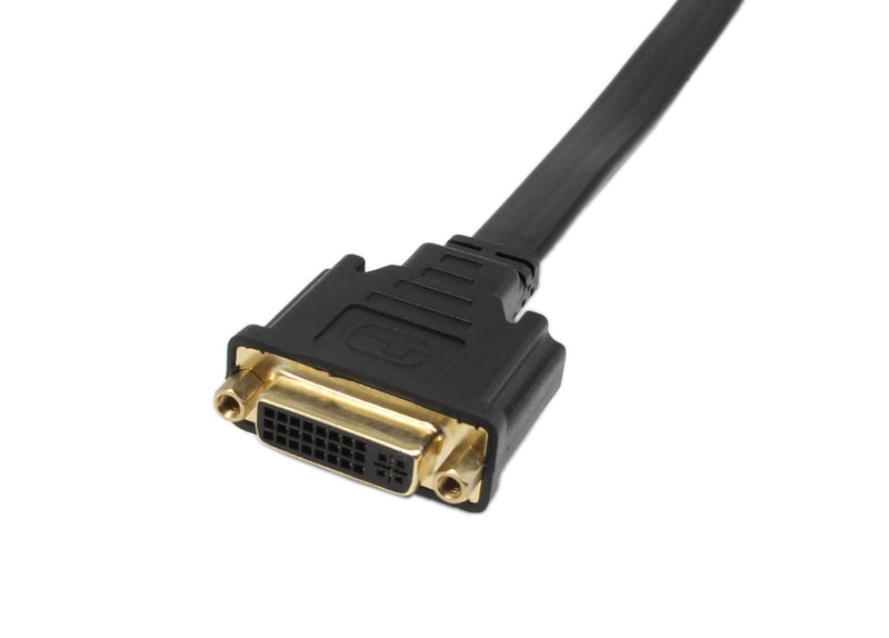 DVI Extension Cable,zdyCGTime 1FT Flat Slim DVI-D Dual Link 24+1 Digital Video 90 Degree Angle Male to DVI Female Extension Cable - LeoForward Australia