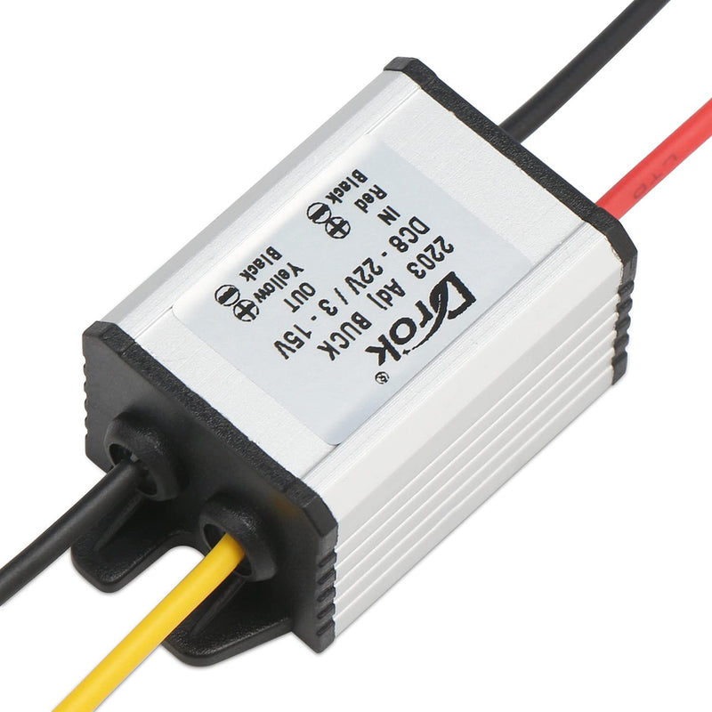 DROK - 90010 Waterproof DC Buck Converter Voltage Regulator 8-22V to 1-15V 5V 12V 3A Adjustable Output Power Supply Transformer - LeoForward Australia