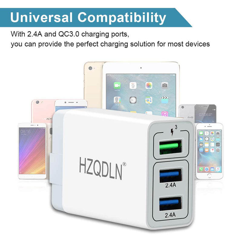 [AUSTRALIA] - Fast Wall Charger QC 3.0 USB Quick Charge 3 Ports Tablet iPad Phone Charger Adapter Travel Plug Compatible iPhone X/Xs/XS Max/XR/8/8+/7P/7/6/5 Samsung S8/S7/S6/Edge/LG HTC