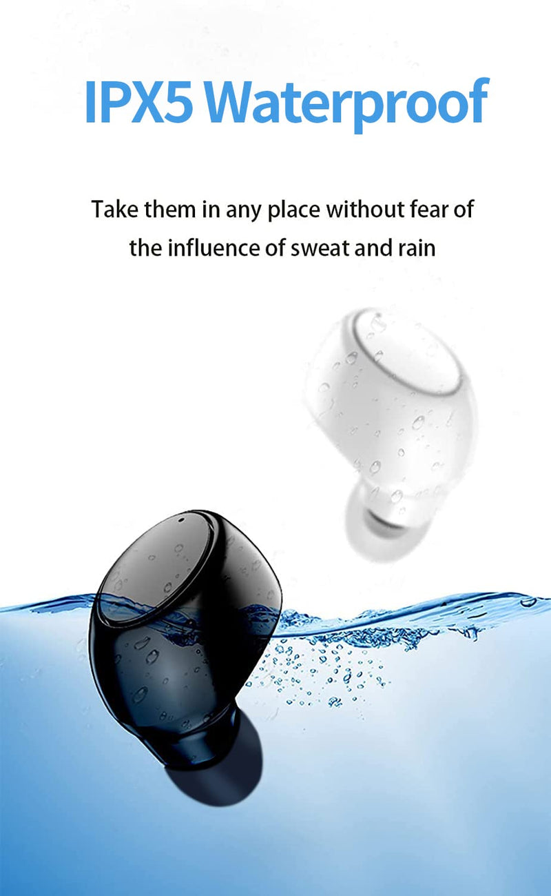  [AUSTRALIA] - XBAKE Single Bluetooth Earbud, Mini Invisible Wireless Headset, Smallest in-Ear Headphone, Sports Earpiece with Mic, 8 Hrs Playtime, for Car Vehicle Business, Waterproof Earphone for Android iPhone