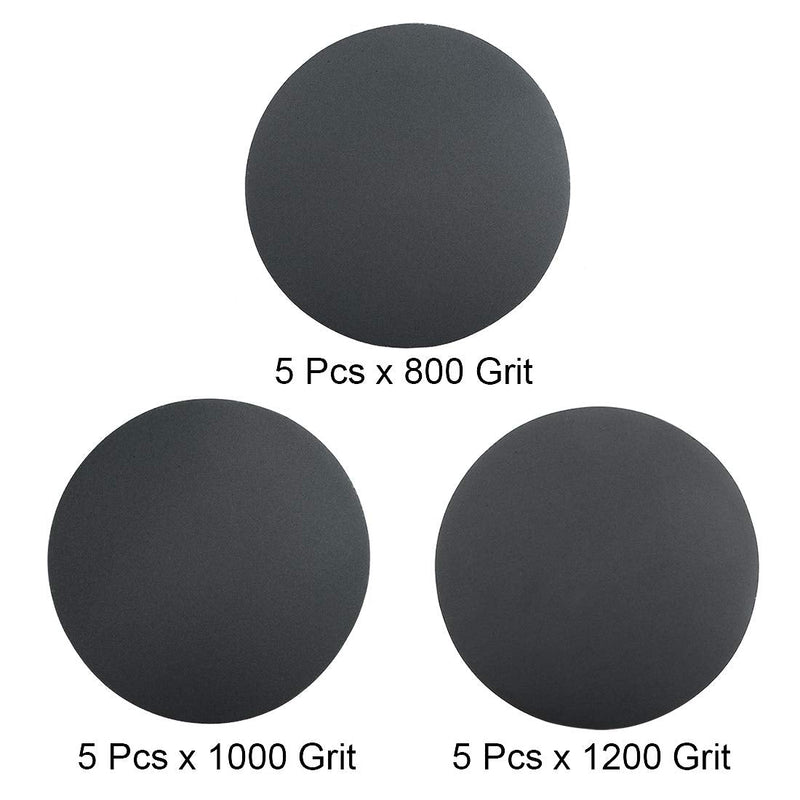  [AUSTRALIA] - uxcell 6-Inch Hook and Loop Sanding Disc Wet/Dry Silicon Carbide 150/180/240 Grit Assorted 15 Pcs