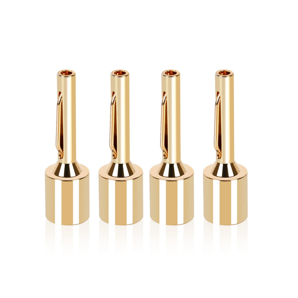  [AUSTRALIA] - SKW Convertible Connector Gold Plated Speaker Long Pin-Banana Plugs 2 Pair (4 pcs)