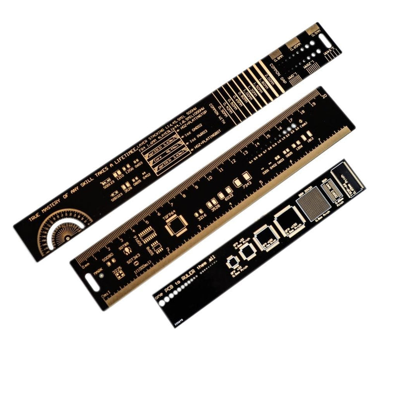 Mayata 1Set 15cm 20cm 25cm 30cm Multifunctional PCB Ruler Measuring Tool Resistor Capacitor Chip IC SMD Diode Transistor Package 180 Degrees 3pcs/lot - LeoForward Australia