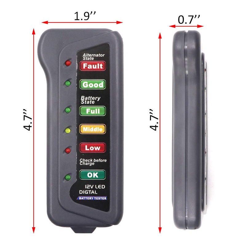 AUTUT Car Battery Tester 12V Digital Alternator Tester Auto Diagnostic Tool for Checking Battery Condition & Alternator Charging - LeoForward Australia