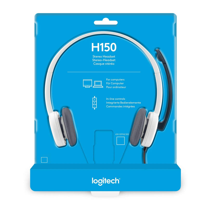  [AUSTRALIA] - Logitech Stereo Headset H150 with Noise Cancelling Mic - Bulk Packaging - Cloud White