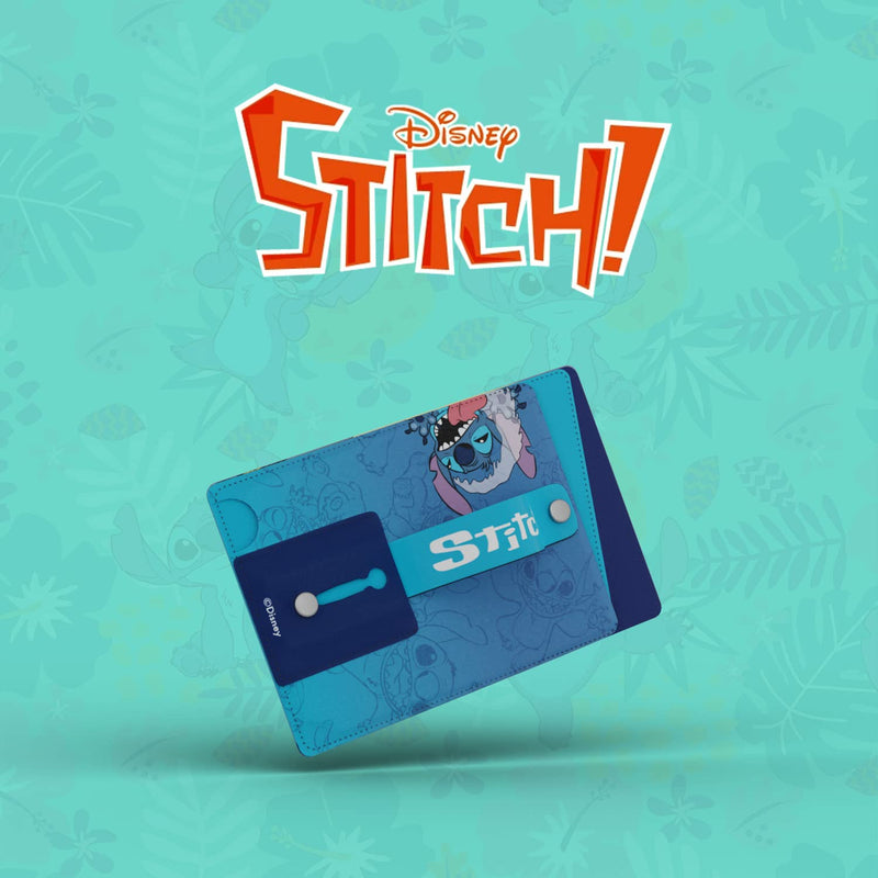  [AUSTRALIA] - iJoy Disney Lilo and Stitch Wallet Stick On- Adhesive Cell Phone Wallet Card Holder with Finger Strap and Kickstand - Lilo and Stitch Gifts, Stitch Stuff Stitch Spit