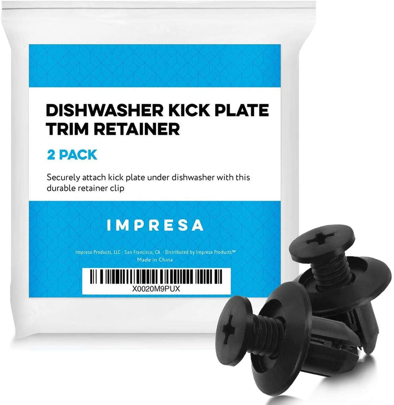  [AUSTRALIA] - 2-Pack Dishwasher Kick Plate Trim Retainer - Whirlpool Compatible - Compare to WPW10503548 Compatible clip for with Kenmore, Kitchenaid, Whirlpool Fastener - 2 Clips