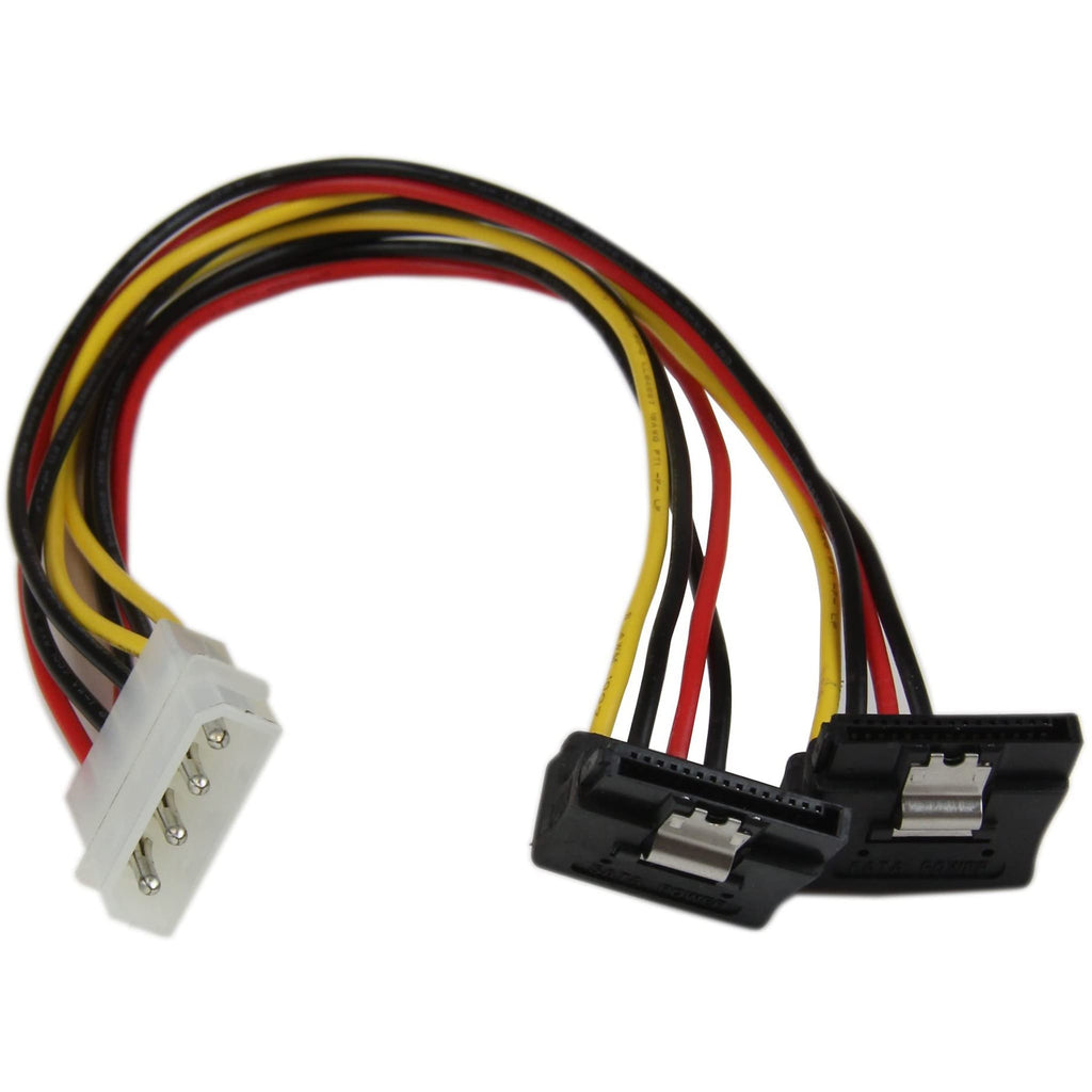  [AUSTRALIA] - StarTech.com 12in LP4 to 2x Right Angle Latching SATA Power Y Cable Splitter - 4 Pin LP4 to Dual 90 Degree Latching SATA Y Splitter (PYO2LP4LSATR) 12 inch