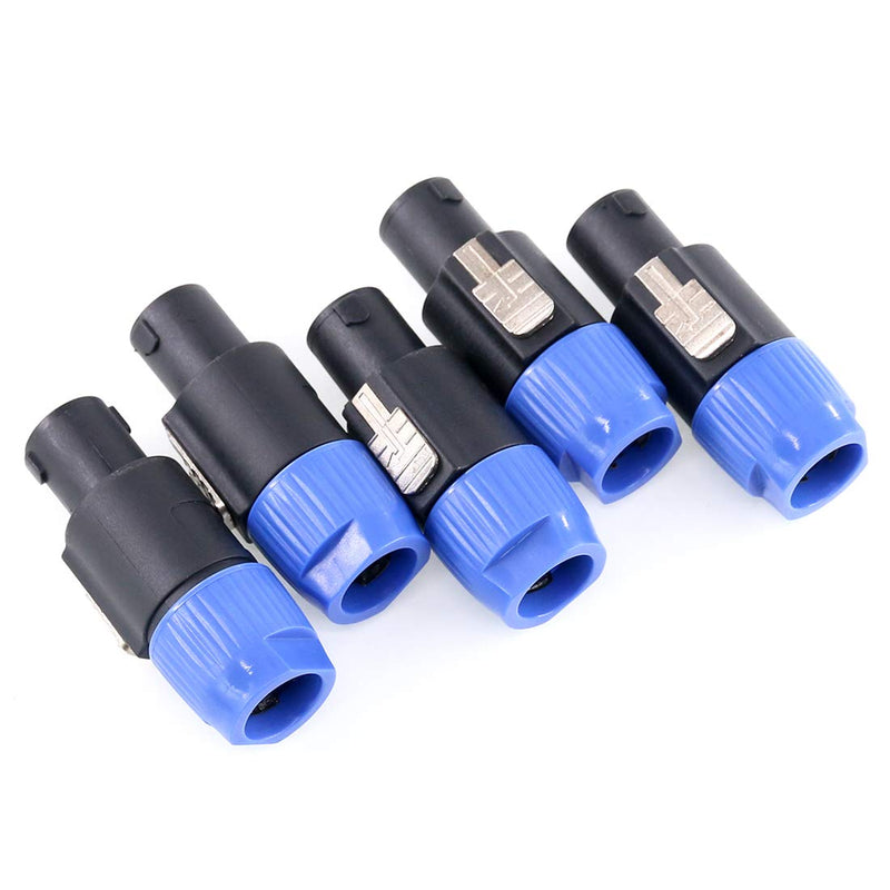  [AUSTRALIA] - Glarks 5 Pack 4 Pole Audio Speakon Cable Mount Connector Twist Lock Speaker Plug Compatible with Neutrik Speakon NA4LJ, NA4LJX, NL4MP, NL4MPR, NL4FC, NL4FX, NL4 & NL2 Series, NL2FC