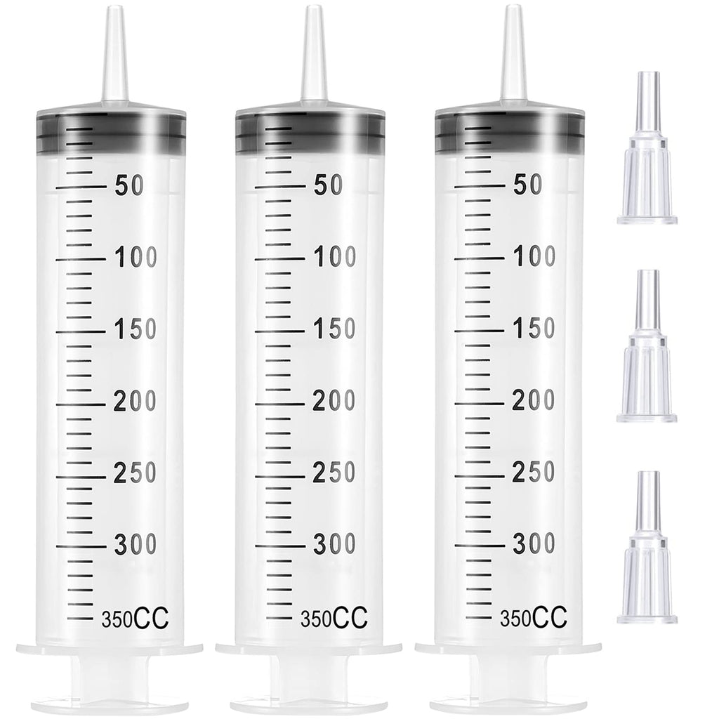  [AUSTRALIA] - 3 Pack 350ml Syringes, Large Plastic Garden Syringe for Scientific Labs and liquid Dispensing Metric Multiple Uses