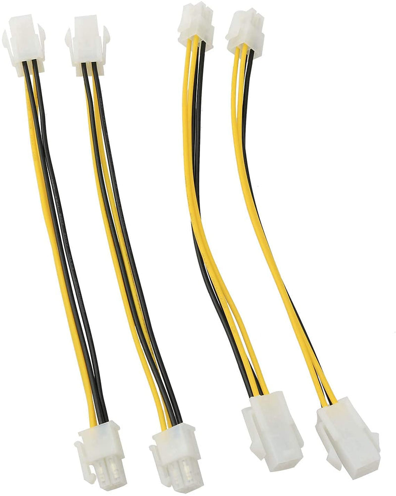  [AUSTRALIA] - Longdex ATX Plug CPU Power Adapter Cable 4PCS 8Inch 4-Pin ATX Male to 4-Pin ATX Female 12V Motherboard Power Extension Cable