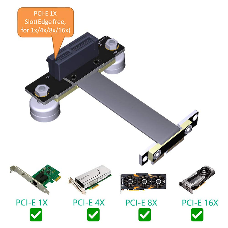  [AUSTRALIA] - HLT High Quality PCI-e PCI Express 36PIN 1X Extension Cable (Dual Vertical 90 Degrees Direction) with Magnetic Foot