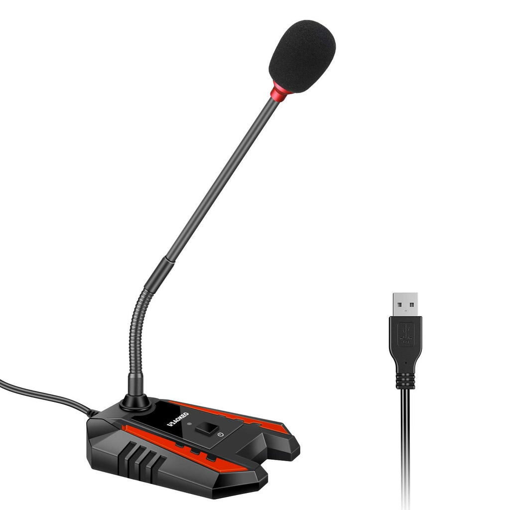  [AUSTRALIA] - Gaming Aokeo USB Desktop Microphone for Computer, Compatible with PC, Laptop, Mac,Professional Desktop Mic with Stand, Recording, Streaming, YouTube, Podcast Mics, Live Chat, Discord