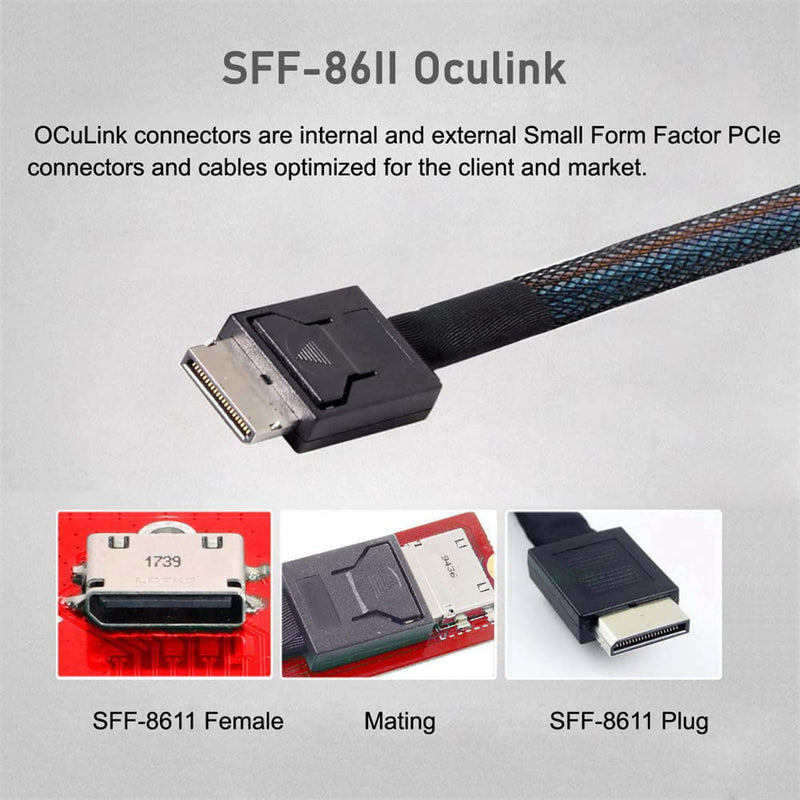  [AUSTRALIA] - Cablecc 4X Oculink SFF-8612 SFF-8611 to PCIE PCI-Express 16x Adapter with ATX 24pin Power Port for Mainboard Graphics Card SFF-8612 4X to PCI-E 16X with power