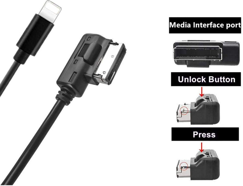 AMI Music Interface Char-ge Aux Cable Compatible with A3/A4/A5/A6/A8/S4/S6/S8/Q5/Q7/R8/TT with MMI 3G+ System (1M Length) - LeoForward Australia