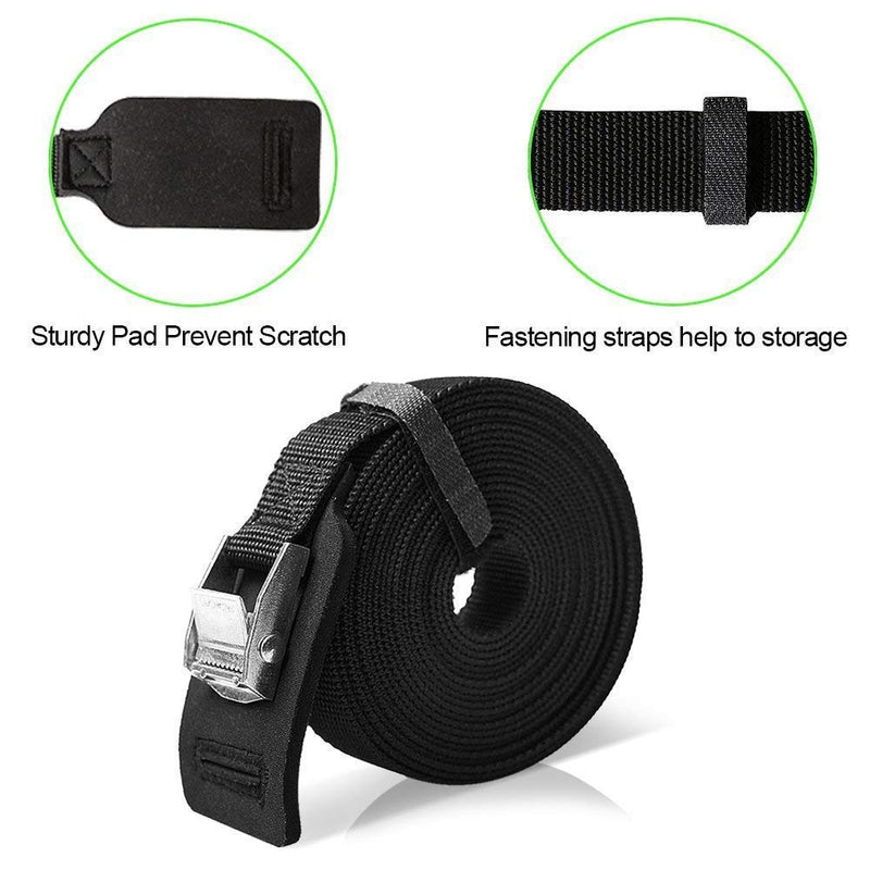  [AUSTRALIA] - Boncas Sturdy 16-foot-by-1-inch Tie Down Strap Lashing Strap Cargo Tie-Down Strap Padded Cam Lock Buckle, 2 Pack