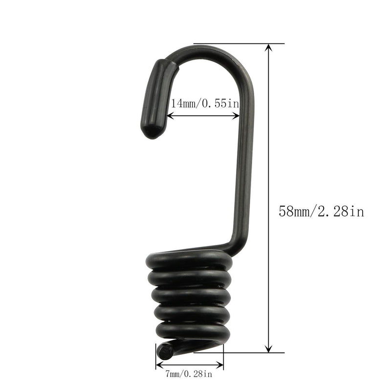  [AUSTRALIA] - JCBIZ 10pcs Special Metal Hook Bungee Cords Spiral Wire Hooks for Shock Absorbing Elastic Band Strapping Rope