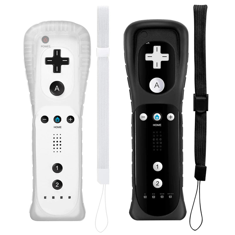  [AUSTRALIA] - Wii Controller 2 Pack, Wii Remote Controller Compatible with Nintendo Wii and Wii U, Wii Controller with Silicone Case and Wrist Strap(No Motion Plus)