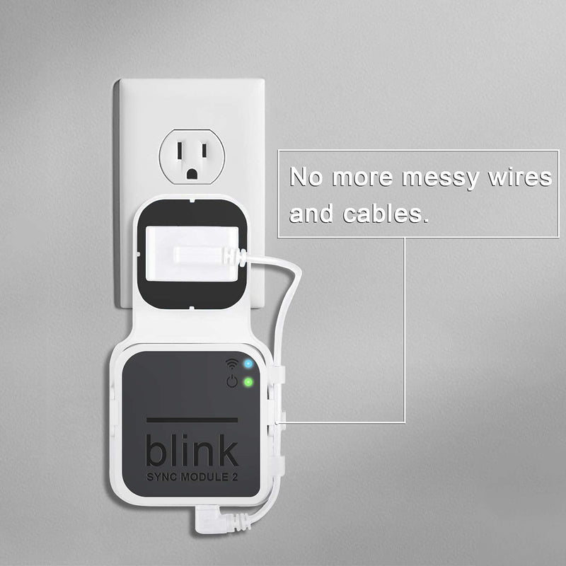 128GB Blink USB Flash Drive for Local Video Storage with The Blink Sync Module 2 Outlet Wall Mount Bracket Holder for Blink Outdoor with Short Cable (Blink Add-On Sync Module 2 is NOT Included) - LeoForward Australia