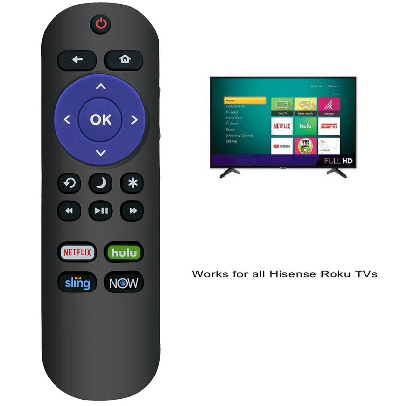 Replaced Remote fit for Hisense Roku TV 32H4D H4 Series 40H4D 43H4D 50H4D 55H4D 55R7E 65R6070E 65R7E1 40H4F 43R7E 50R7E 32H4E1 55R6E 60R5800E 50R6E 65R6E1 32H4030F 40H4030F 43R6E 43H4030F 55R60 - LeoForward Australia