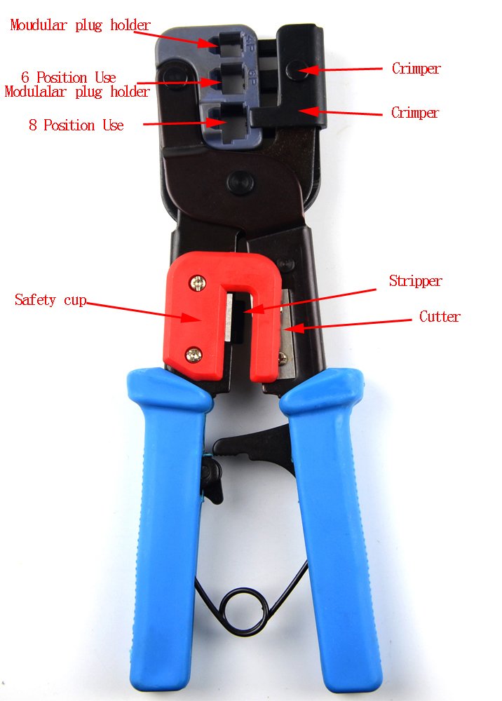  [AUSTRALIA] - BXQINLENX Professional Multi-function Wire Crimper telephone tool crimps cable wire stripper wire crimper and cuter for 8P8C(RJ-45) 6P2C 6P4C 6P6C RJ-11 RJ-22（4P2C 4P4C）handset modular plug